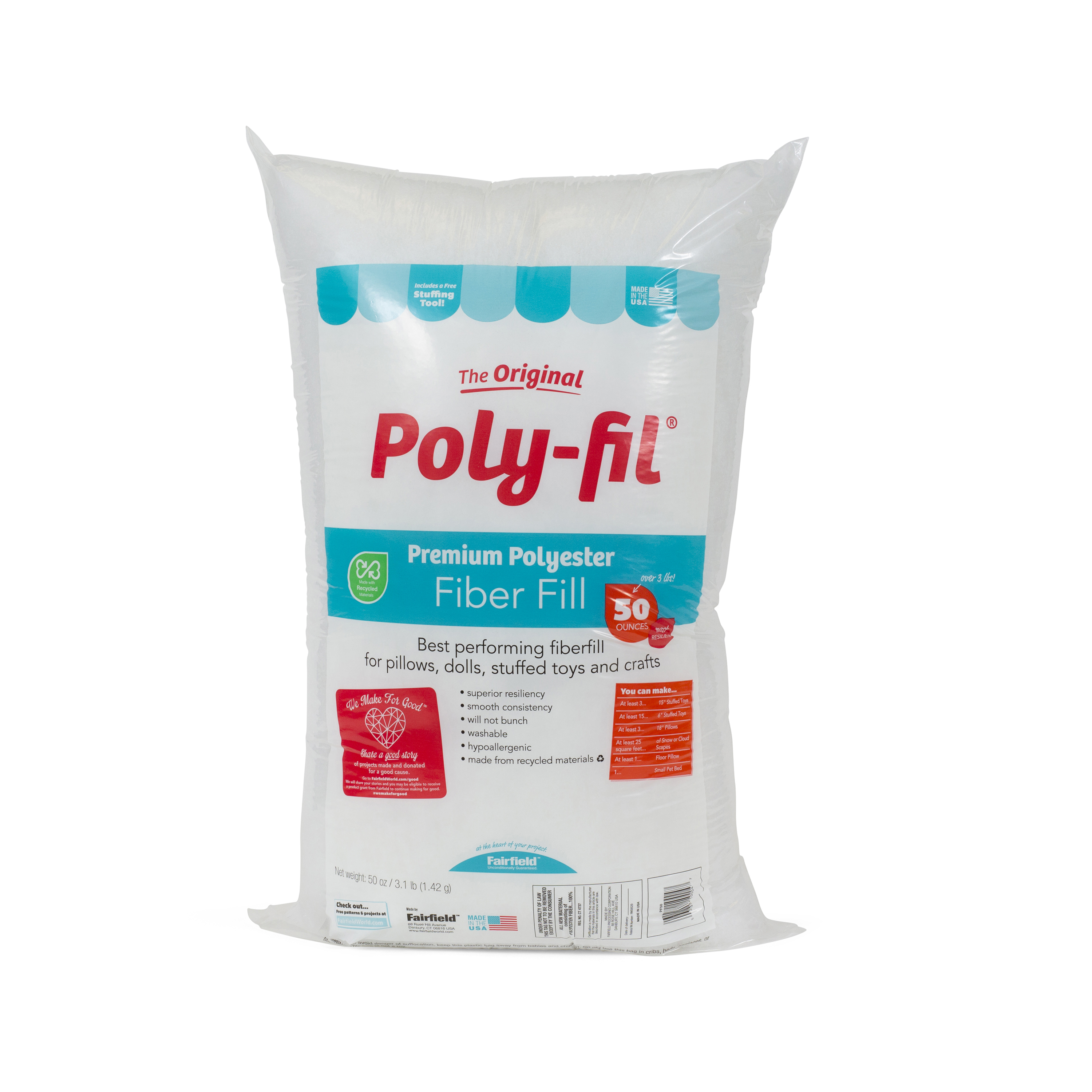 Poly-Fil® Premium Polyester Fiber Fill by Fairfield™, 50 oz bag